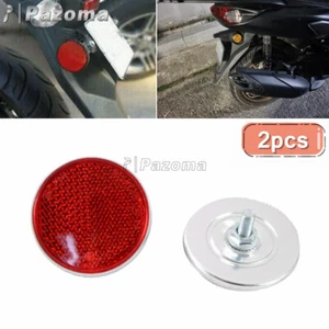 2Pcs Bolt-on Truck/Trailer/Car Red Round Reflectors Warning Light For Dirt Bike - Picture 1 of 8