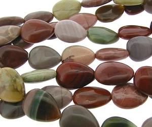 15.5 Strand" IMPERIAL JASPER 12x16mm Teardrop Beads - Picture 1 of 1