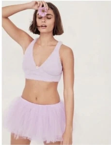 FOR LOVE & LEMONS FLAUSCHIGES DEVON BAUCHFREIES BH-TOP Large lila superweich kuschelig neu mit Etikett - Bild 1 von 6