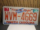 2014 NORTH CAROLINA NC LICENSE PLATE #WVM-4669 ORIGINAL STAMPED FIRST IN FLIGHT