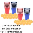 Beer Pong Set Bier Pong Trinkspiel Trinkbecher mit B&#228;lle 48 Becher 48 B&#228;lle