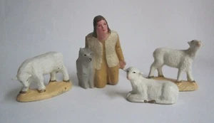 Figuras de pesebre pastor con perro y ovejas altura hasta 8 cm - Imagen 1 de 4