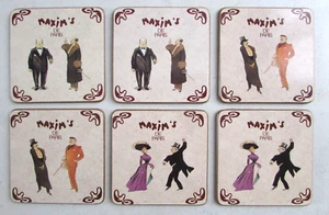 Ensemble de 6 sous-verres liège Maxim's de Paris dans un coffret bois 9,8 cm² - Imagen 1 de 12