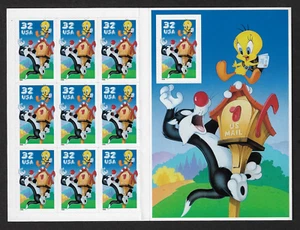 US Stamps — Full Pane of 10 — 1998, Cartoons / Sylvester & Tweety #3204 MNH - Picture 1 of 2
