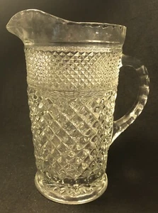 Vintage Sägezahn & Rautenmuster Glas Limonade Krug - Bild 1 von 7
