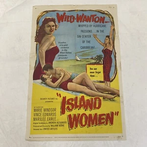 1958 ISLAND WOMEN ORIGINAL US ONE SHEET MOVIE POSTER 27x41 MARIE WINDSOR - Picture 1 of 8