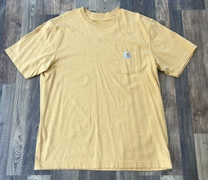 Carhartt Camicia Uomo Grande Giallo Tasca Logo Abbigliamento da Lavoro - Foto 1 di 8