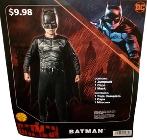 DC The Batman Costume Halloween Tuta Mantello e Maschera Cosplay Ragazzi Taglia Media 8 - Foto 1 di 2