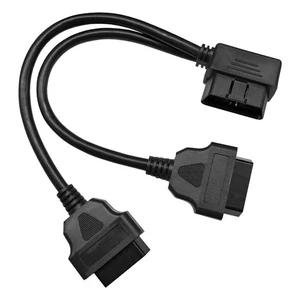 Right Angle OBD2 Splitter, 16 Pin 1 Male to 2 Female OBD2 Extension Cable, 30... - Picture 1 of 6