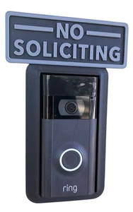 No Soliciting Sign Ring video doorbell 1 and 2 / Ring doorbell 2 camera - Picture 1 of 3
