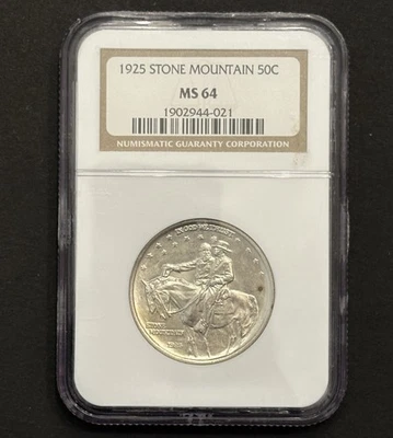 1925 Stone Mountain Commemorative Half Dollar — NGC MS64  - Image 1 of 4