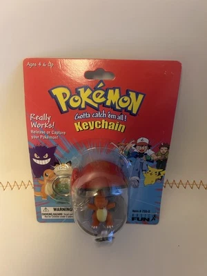 Pokemon Vintage Charmander Pokeball Keychain New Sealed 1999 Basic Fun Retro - Image 1 of 3