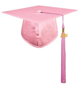 Shiny Kindergarten and Preschool Graduation Cap with 2025 Tassel Pink - Picture 1 of 5