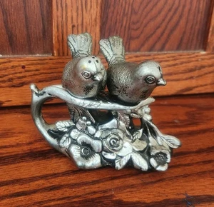 Salero y pimentero vintage de plástico tono plata pájaros en rama Hong Kong - Imagen 1 de 5