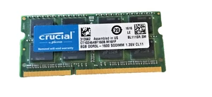 Crucial 8GB PC3-12800 DDR3L-1600 Laptop Memory Ram CT102464BF160B,M16FP - Picture 1 of 1