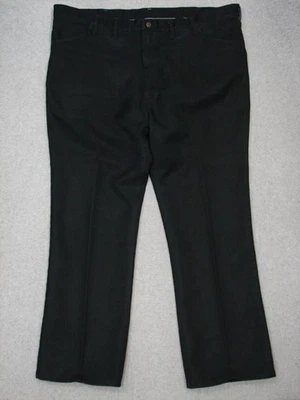 CALÇA DE POLIÉSTER PI03421 1990s *WRANGLER* STA-PREST BOOT CUT (msr 45"x30") PRETA - Imagem 1 de 4