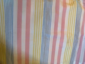 VINTAGE RALPH LAUREN BLUE POLO LABEL ALLISON STRIPES PAIR KING PILLOWCASES FLAW - Picture 1 of 7
