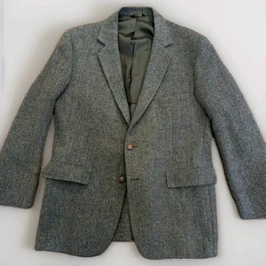 Giacca blazer uomo vintage Avant Garde marrone spina di pesce tweed 100% lana 44R - Foto 1 di 7