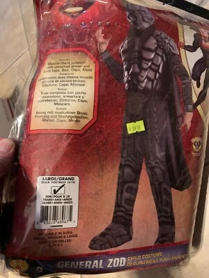 Superman Man of Steel General Zod Costume Boys Large 12-14  NEW in Retail Pkging - Image 1 of 2