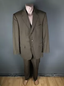 Burberry London Men Suit Vintage Blazer Pants Striped Brown Size 52 - Picture 1 of 23