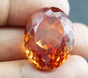 Piedra preciosa suelta de circón champán camboyano corte ovalado impresionante certificado 55,20 - Imagen 1 de 7