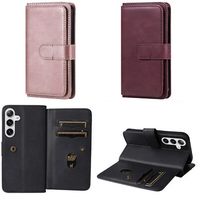 for Samsung S24 A15 A54 A34 A15 A24 A25 S23FE PU Leather Flip Wallet Phone Case - Image 1 of 4