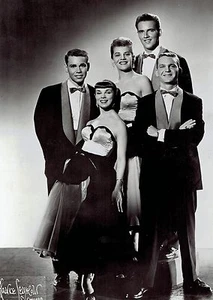 1955 Vintage SILBERGELATINE Foto musikalische Gesangsgruppe "The Spellbinders" Pose - Bild 1 von 2