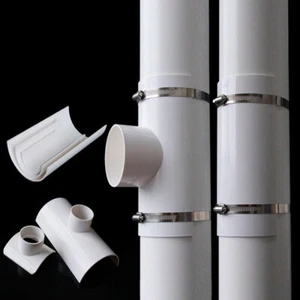 PVC offenes T-Shirt Rohrgelenk Reparatur Patch Ablauf Rohr Adapter Rohrverbinder 50-200 mm - Bild 1 von 9