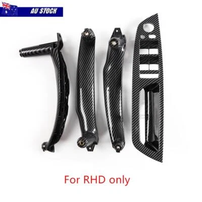 4Pcs Carbon Fiber Look Inside Door Panel Pull Handle Trim For BMW E70 E71 X5 X6 - image 1 of 4