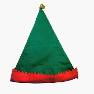 Sombrero de Elfo Verde Rojo Fieltro Jingle Bell Navidad Disfraz utilería - Imagen 1 de 3