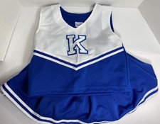 University Of Kentucky Wildcats Girls Cheerleading Outfit Size 7 Blue White 3 PC