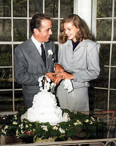 Humphrey Bogart & Lauren Bacall 8x10 RARE COLOR Photo 615 REMASTERED - Picture 1 of 1