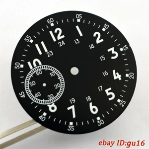 39mm estéril esfera negra kit de reloj para eta 6497 gaviota 3600 movimiento reloj P713 - Imagen 1 de 2