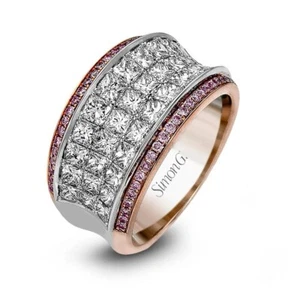 Simon G. Simon-Set Diamond Fashion Ring 18kt White And Rose Gold, MR1902 - Picture 1 of 4