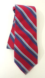 NWT JOS A BANK Mens Red Blue & Yellow Diagonal Stripe Classic Silk Neck Tie - Picture 1 of 5