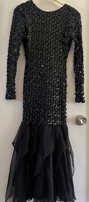 Винтажный Dave & Johnny блестки эластичной коктейльное платье с длинным рукавом с подкладкой размер 5-6 - Изображение 1 из 4
