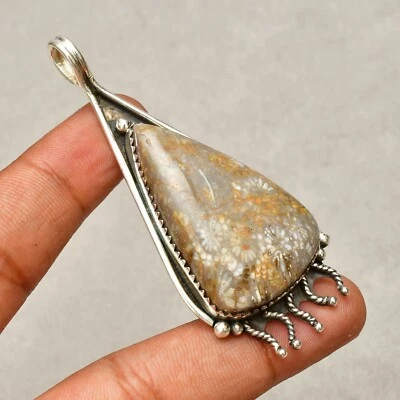 Ciondolo gioiello fatto a mano in argento sterling 925 con pietra preziosa co... - Immagine 1 di 4