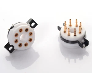 2pcs CMC 8Pin teflon Vacuum Tube Socket For EL34 EL37 GZ32 GZ34 KT66 KT88 - Picture 1 of 3