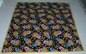 BLANKET THROW FLEECE FRESH HOT POPCORN HEAVY 59" x 55" BLACK YELLOW REVERSIBLE - Picture 1 of 3