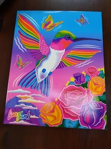 Vintage Lisa Frank Dashly Roses Hummingbird Folder Portfolio RARE Unpunched  - Picture 1 of 7
