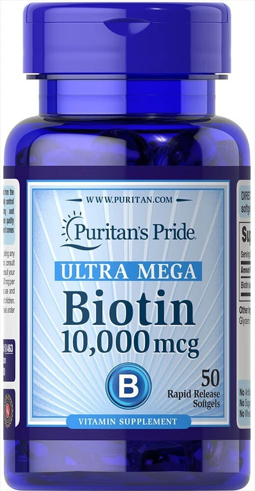 Puritan's Pride Ultra Mega Biotina 10000 Mcg 50 unidades Foto 1 de 1