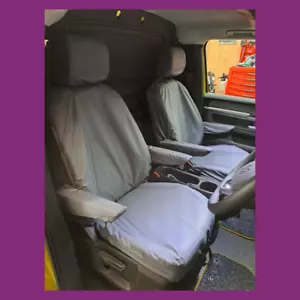 VW ID. Buzz 2022+ Grey Waterproof Tailored Front Pair Seat Covers - Picture 1 of 4