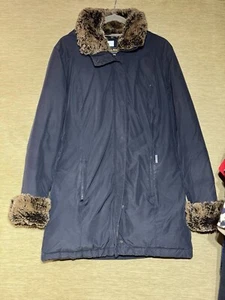 Woolrich Jacket Womens Size L Black Padded Downs Filled Hooded Parka - Picture 1 of 8