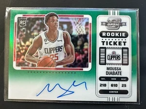 /75 Moussa Diabate Rookie Auto 2022-23 Contenders Optic RC Green Clippers #104 V - Picture 1 of 2