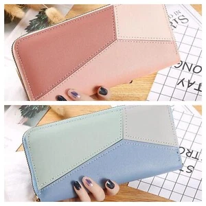 Ladies PU Leather Wallet Long Zip Purse Card Phone Holder Case Clutch Handbag - Picture 1 of 6