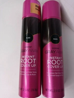 Everpro, Gray Away spray instantâneo de cobertura de raiz preto 2,5 oz. ea (2pks)  - Imagem 1 de 3