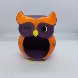 Target Ceramica Gufo Bocca Aperta Halloween Piatto Caramelle Viola Votivo Porta Spugna - Foto 1 di 6