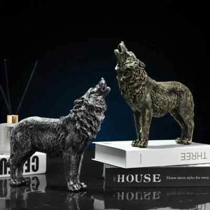Deko Wolf Statue Skulptur Wolf Tier Figur Statue Wildhund Werwolf Haus Büro - Bild 1 von 9