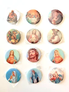 NEU Vintage religiöse Kühlschrankmagnete Jesus Lamm Maria Baby beten 12er Set - Bild 1 von 7