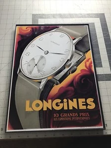 Longines Vintage Luxury Watch Advertisement Reprint Poster Watch Framed 12x16 - Picture 1 of 2